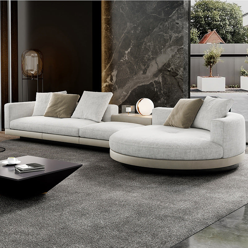 Italian minimalist living room sofa combination villa furniture classy large flat layeraccessible luxury fabric corner sofa suit