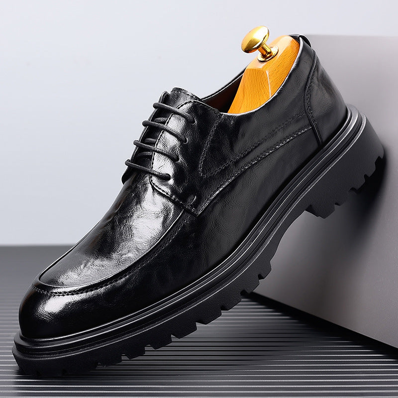 Men's leather dress shoes - live stream special: new textured leather business shoes, casual breathable work shoes, british style wedding shoes