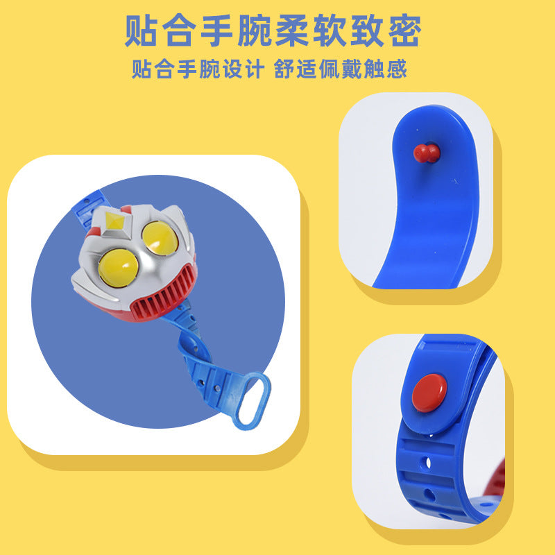 Authentic ultraman superhero kids electric mini silent watch fan - rechargeable wristband, small portable for students