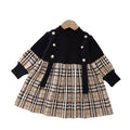 New autumn collection: girls' plaid knit dress - european & american style pullover sweater dress for toddlers & young children