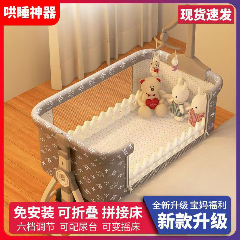 Baby crib - portable, foldable, multi-functional bassinet - newborn & toddler convertible bed