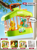 Kids' electric animal model simulation handheld birdcage - smart voice control, lights, parrot mimics speech, nursery rhymes, educational toy