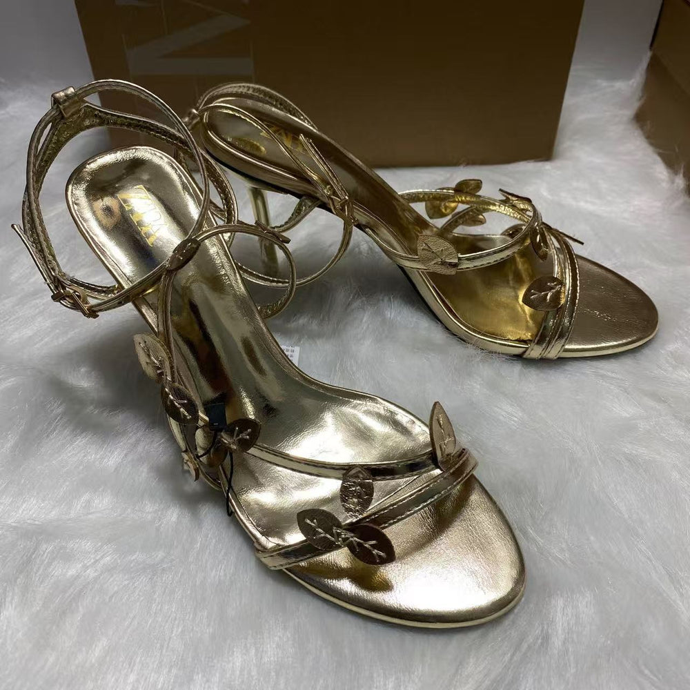 Za 2025 summer new arrival: ethereal fairy style bowknot high heel open-toe slingback sandals - artsy retro korean style