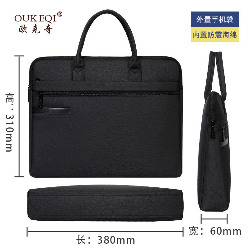Extra-large capacity oxford cloth waterproof tote file bag - conference bag with custom printing for meeting materials and documents