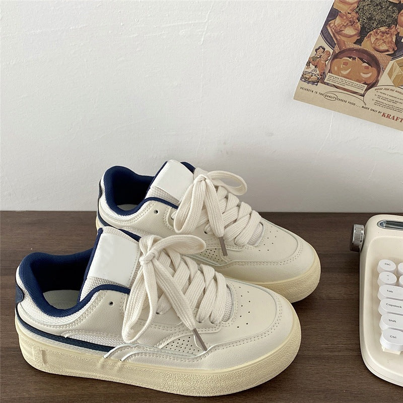 Thick soleeasiest for matchwhite shoes women 2026spring & fallnew arrivalstudent breathableniche styleretrocasual sneakerstrendy