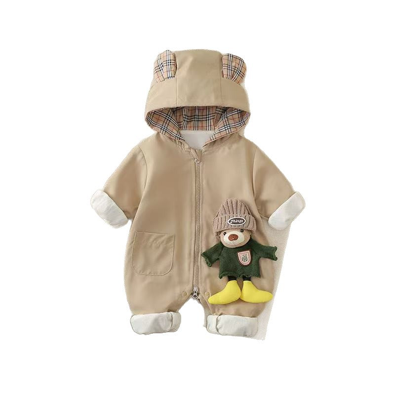 Spring & fall outing cute clothes baby outwear baby outwear hairy rompers newborn onesies jacket