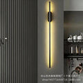 Italian normcore upper and lower light linear wall lamp matte black vertical strip long pole wall washer lamp villa staircase aisle guest
