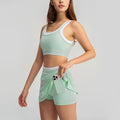 new arrivalfake two-piececontrast color white striped suspender running sports intimates bra tennis skirt yoga suit