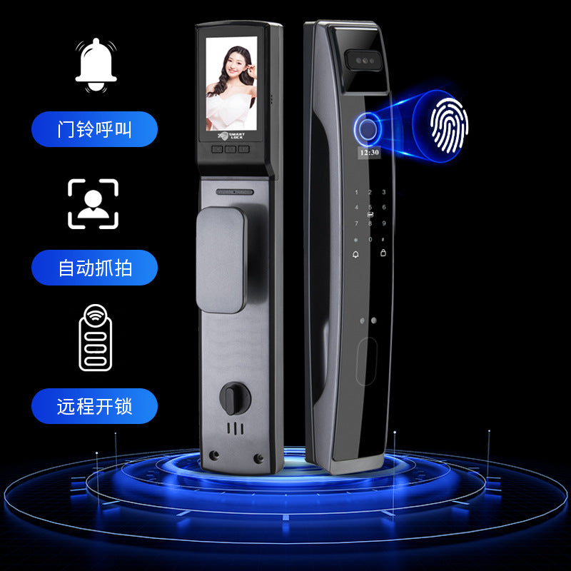 Face recognition lock cat eye visual fingerprint lock anti-theft door remote unlocking door lock fingerprint unlocking visual cat eye