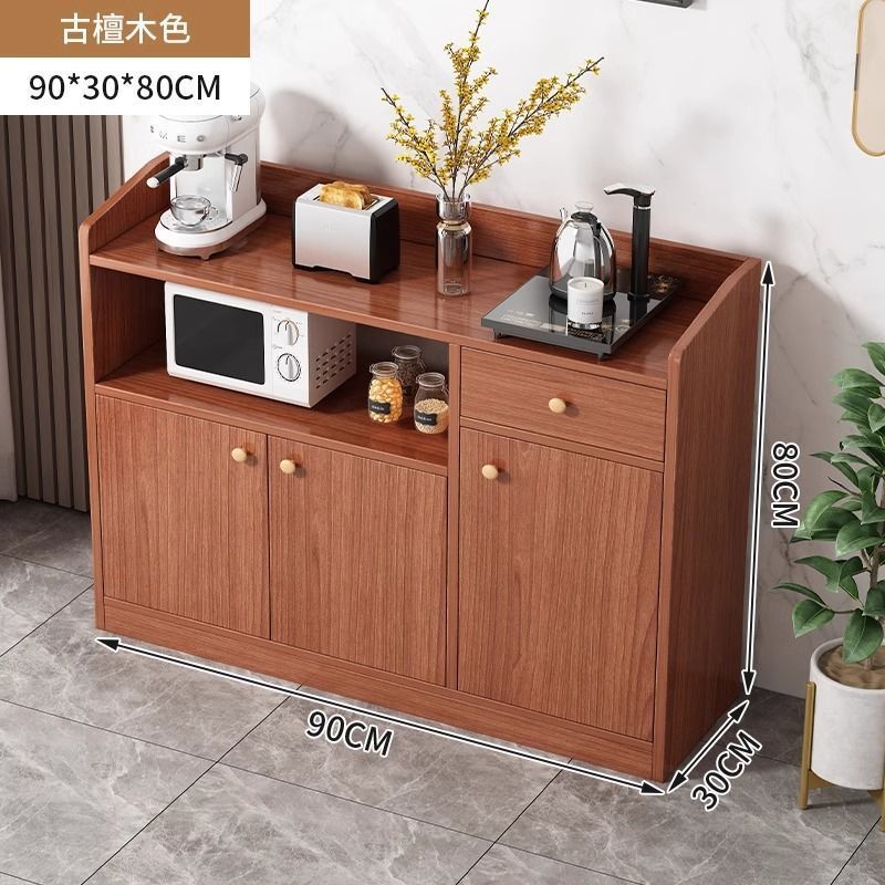 Solid wood tea cabinet, dining side cabinet integrated against the wall, new household kitchen cabinet, dining preparation cabinet, locker, storage cabinet
