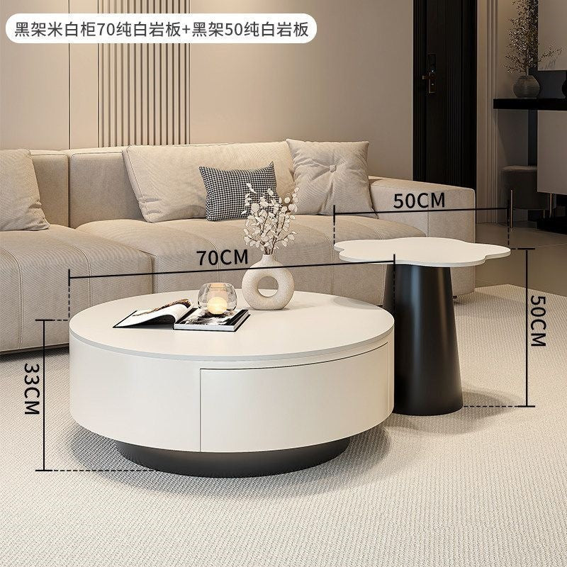 Round slate coffee table combination living room for home italian normcore tea table large and small apartmentaccessible luxuryclassy sense tea table