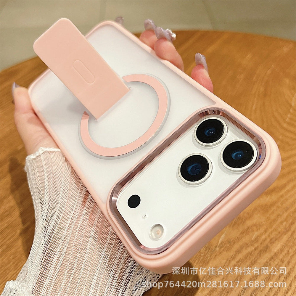 Xuanyin magnetic holder is suitable for iphone17promax mobile phone case apple 15 frosted skin hard case cross-border 16