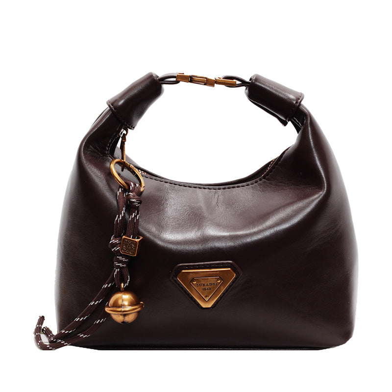 Commuting classy sense super popular hand bag women 2025new arrivaleasiest for match dumpling bag fall and winter maillard shoulder crossbody bag