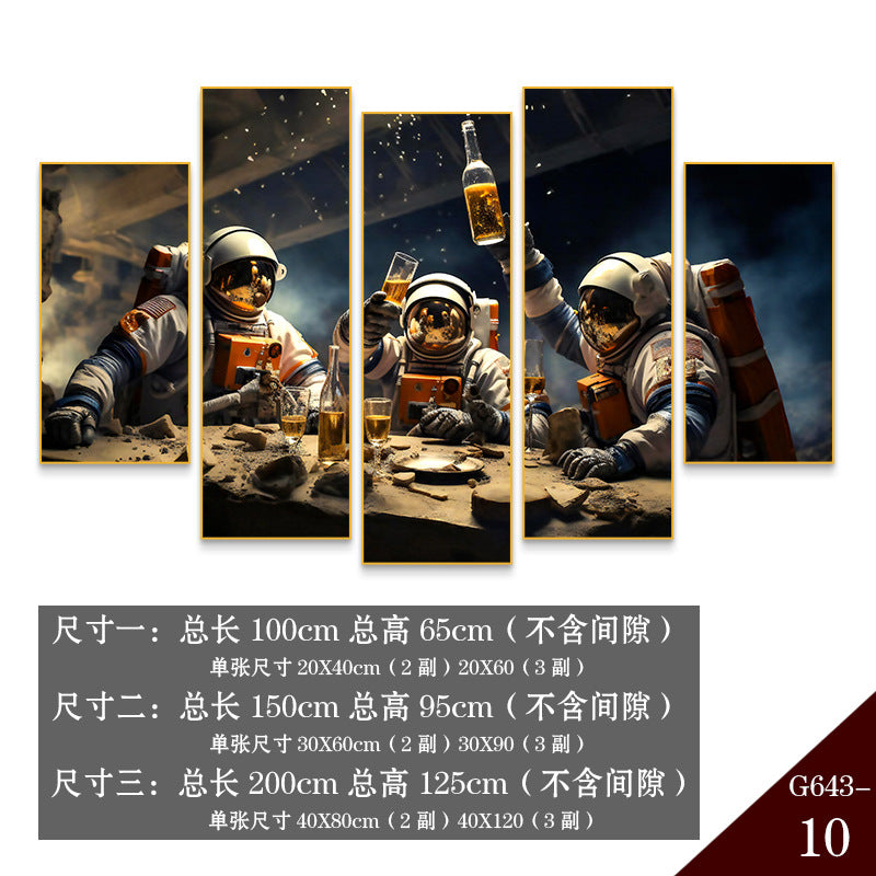 Bar wall decoration painting astronauts astronauts KTV background wall hanging painting Qingba pub nightclub box mural