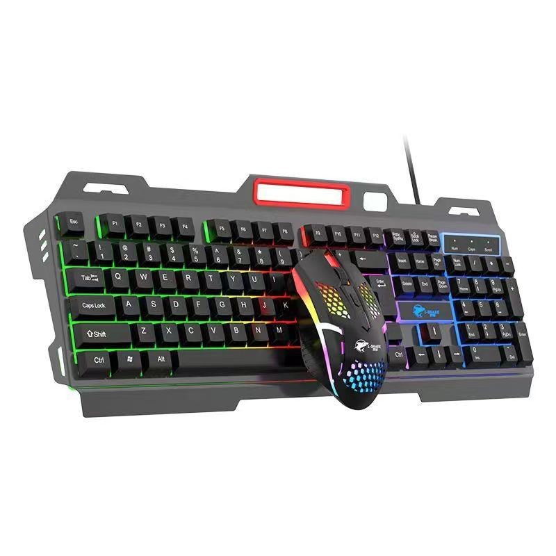 Lingsha t750 mechanical feel keyboard & mouse combo - wired metal keycap set for gaming, office, and desktop use