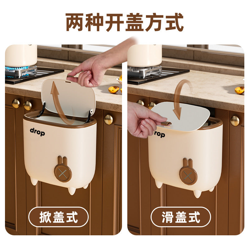 For homewall-mounted trash can kitchen toilet cabinet door hanging storage bucket wall-mounted trash can with lid kitchen waste bucket
