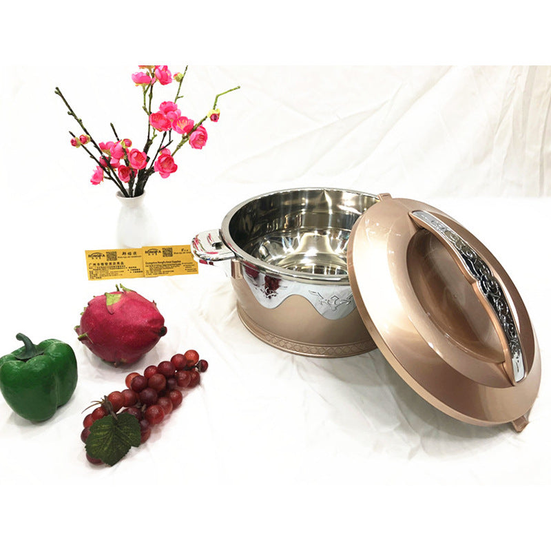 cross-border 2.3-4.5-6.5l 3pcs lotus double-layer insulation box insulation lunch box insulation tableware