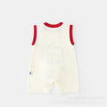 Summer vest, light and breathable jumpsuit, newborn baby clothes, super stylish sleeveless khaki, outdoor crawling clothes