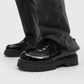 Men's shoes 2026 new spring british style casual low-top martin boots men's leather shoes chunky sole black derby trendy shoes