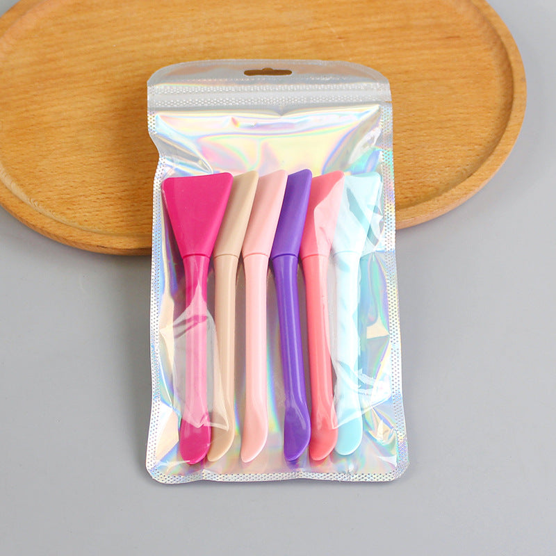 Manufacturer wholesale beauty mask digging mask brush tool mud mask facial spoon brush with double-headed silicone dual-purpose 6-pack