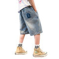 Kids' boys' summer shorts -  new styles - summer boys' stylish mid-to-large size shorts - trendy denim shorts