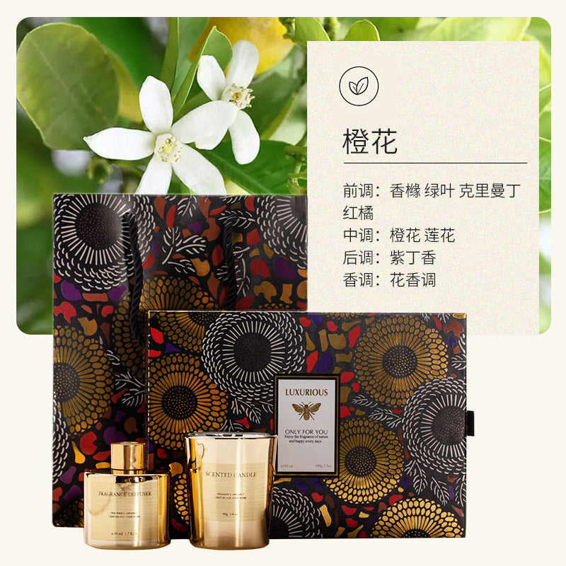 BYME electroplated two-color fragrance aromatherapy gift box aromatherapy candle set wedding birthday gift Christmas gift