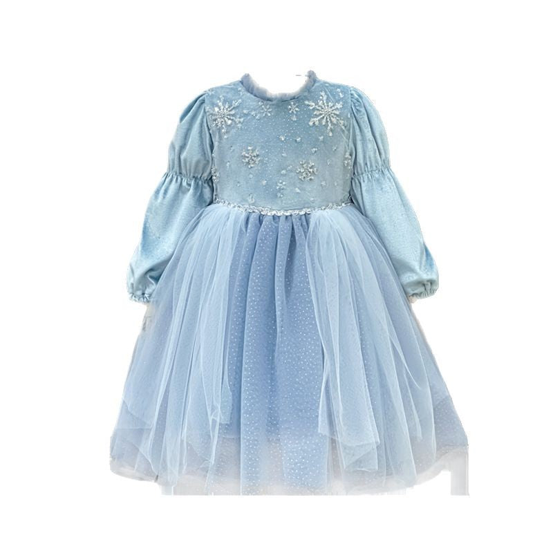 Girls' princess dress -  spring/autumn collection - elsa birthday dress - children's formal gown - tutu dress - elsa mesh dress