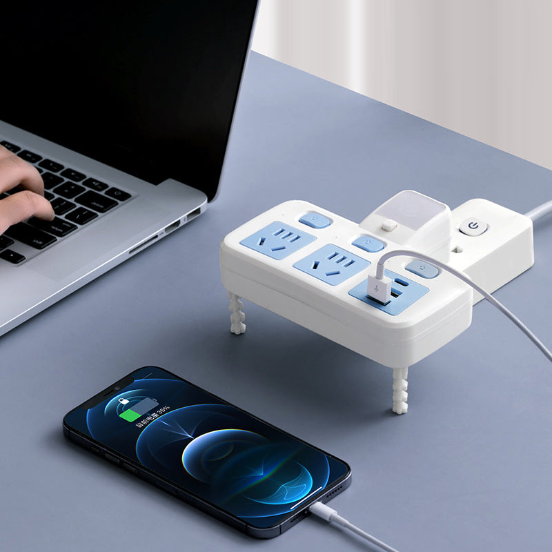 Two-pin socket, two-hole power strip, american standard plug converter, two-pin power strip, plug-in board with cable, 2-pin head panel, multi-hole