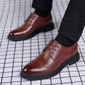 New plus size leather dress shoes for men - business casual, british style, trendy black wedding shoes for groom