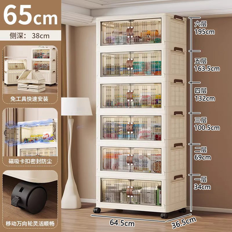 Folding cabinet double door storage cabinet large capacity bedroom baby wardrobe plastic installation-free floor-standing cabinet one piece minimum