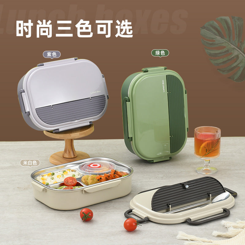 304 stainless steel insulated lunch box - japanese-style divided food-grade bento box for kids and adults