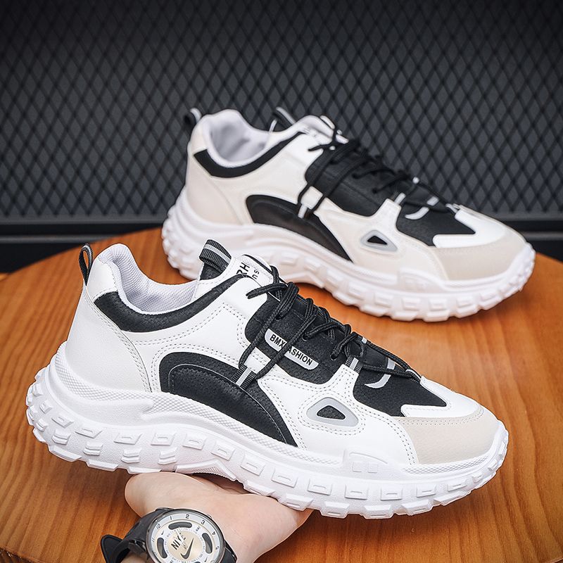 Popular men's shoes 2025new arrivalwintereasiest for matchcasual heightening small white sports hong kong style dad ins trendy shoes