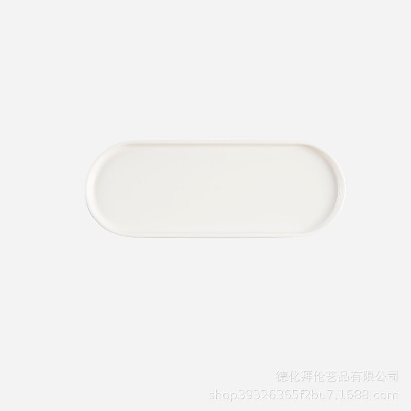 Modern minimalist pure white ceramic square plate - restaurant dessert plate, pastry plate, creative art style plating - direct from the manufacturer