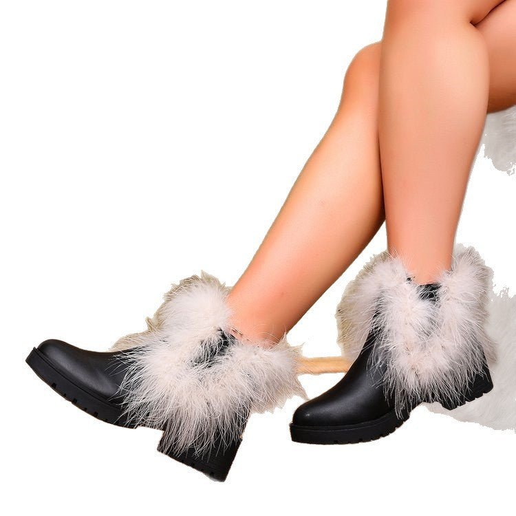 Exportplus size leather boots fall and winternew arrivalfashion style long boots furry soft bottom knee high boots fashion boots
