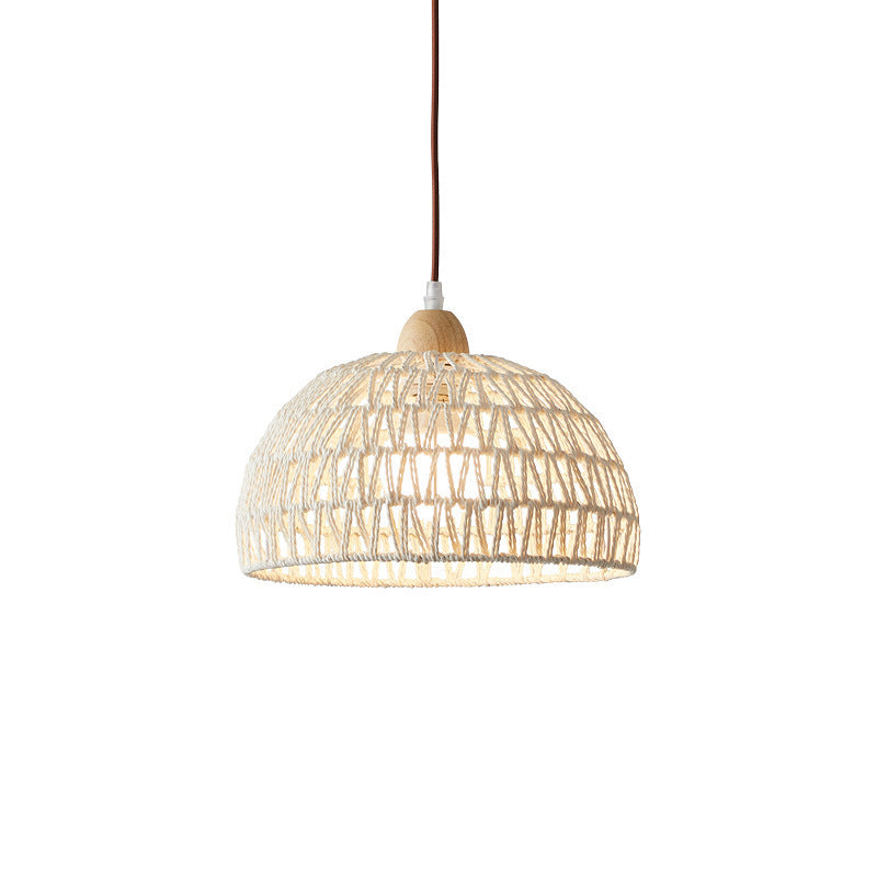 Japanese-style log cream wind restaurant chandelier dining table bar light retro homestay store bedroom balcony rattan art lighting