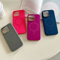 Suitable for iphone16pro thin ring magnetic liquid silicone mobile phone case apple 17air anti-fall pure color protective cover