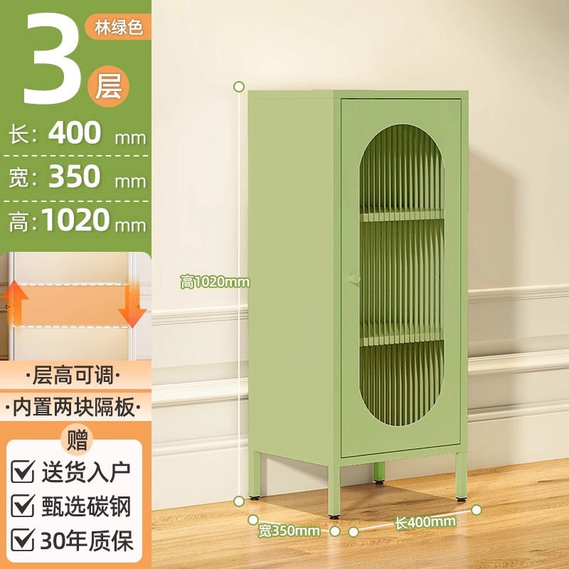 Kitchen and dining room storage cabinet, cream fresh style storage iron cabinet, casual sun panel door, living room tea and sideboard