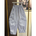 spring/summer lightweight kids' relaxed fit athletic casual versatile washed pure cotton cargo pants