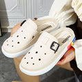 Women's anti-odor height increasing platform clogs - summer fashion outdoor beach shoes with detachable diy accessories and waterproof design