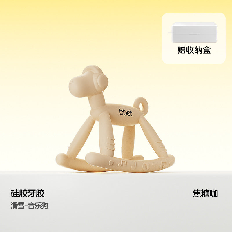 Teether baby teething stick food grade silicone soothing anti-eating hand toy handy gadget baby bite gum uv dustproof