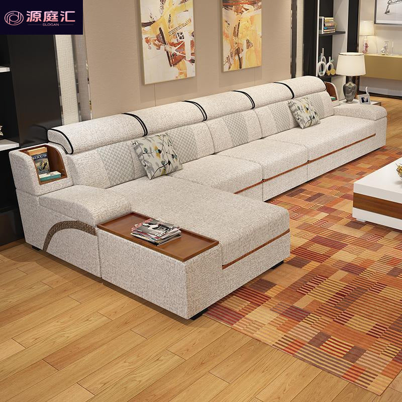 Ready-to-assemble fabric sofa set for living room, suitable for both winter and summer, modern minimalist style, available in various sizes for small to large apartments