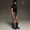 satin leopard print sexy retro fashion slim-fit chinese style frog button slit mini skirt