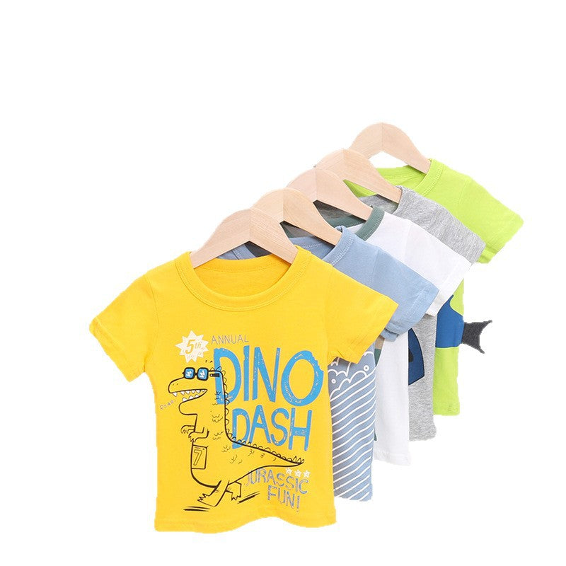 Children's summer short-sleeve t-shirt,  new arrival, half-sleeve tee for toddlers and young children, summer style, kids' cropped top, breathable trendy tee