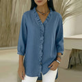 european and american export women's clothing: autumn casual fashion v-neck ruffle blouse top, new women's apparel