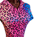 Amazon amplova women's leopard print zipper short sleeve hooded sports jumpsuit daily autum gym wear