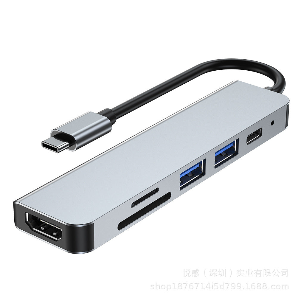 Usb hub type-c card reader for huawei, apple, and pc - 6-in-1 expansion dock with pd fast charging