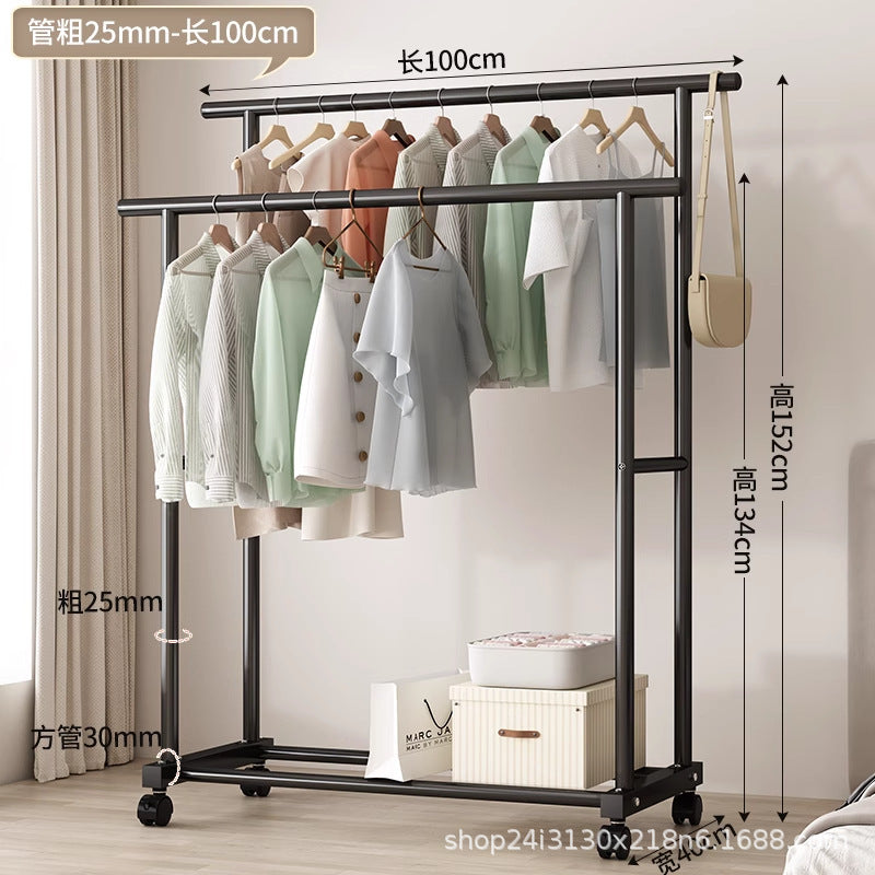 Simple clothes drying rack floor-standing clothes rack dormitory bedroom coat rack indoor balcony thickened rack for home