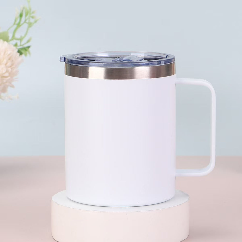 Amazon 304 stainless steel mug 12oz minimalist portable insulated tumbler with handle for home and office - wholesale