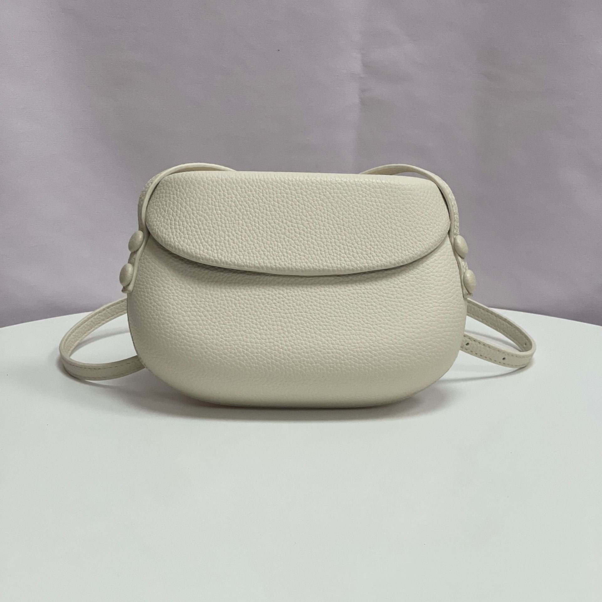 Spot lychee pattern retro saddle bag 2025 new pressure shell mini messenger bag simple versatile mobile phone shoulder bag