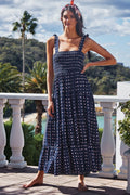 cross-border fashion summer women's  commuter sleeveless spicy girl print long slip dress